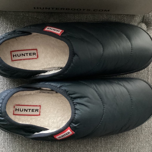 Hunter Puffer Slipper Black Shoe Slip-on Faux Sherpa Men\'s Size 9 main image 9